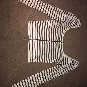 Striped scoop neck garage crop top